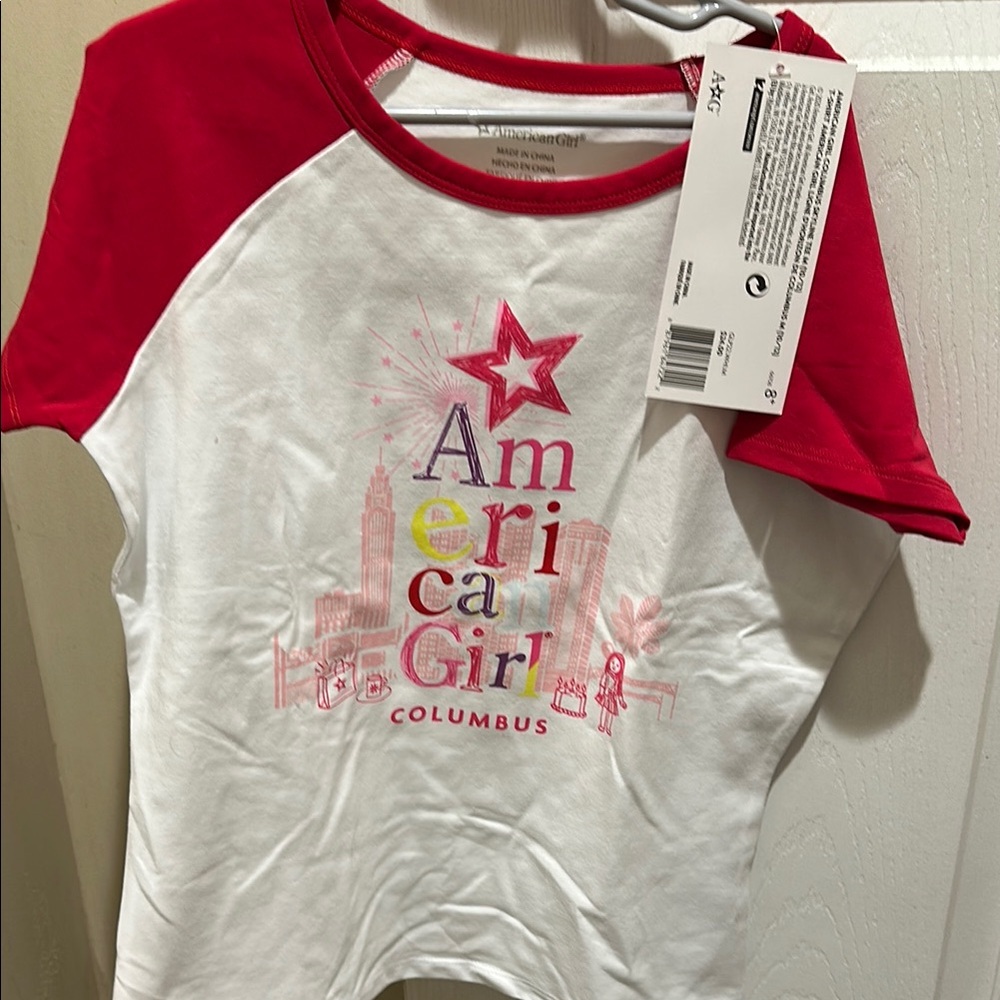 American Girl Kids Red and White T-Shirt